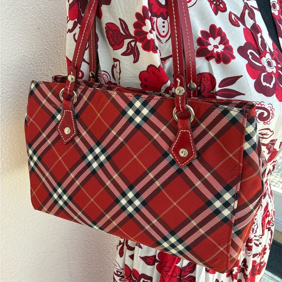 Burberry Red Plaid Shoulder Bag - Picture 13 of 17